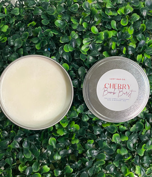 Cherry Bomb Burst - 8oz Tin Candle (Wickless)