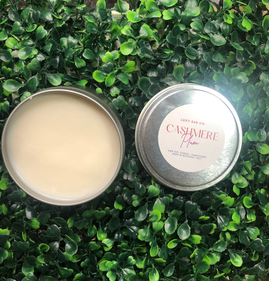 Cashmere Plum - 8oz Tin Candle (Wickless)