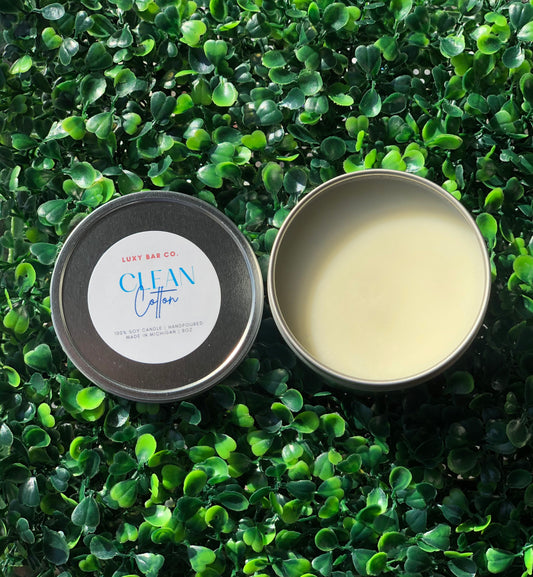 Clean Cotton - 8oz Tin Candle (Wickless)