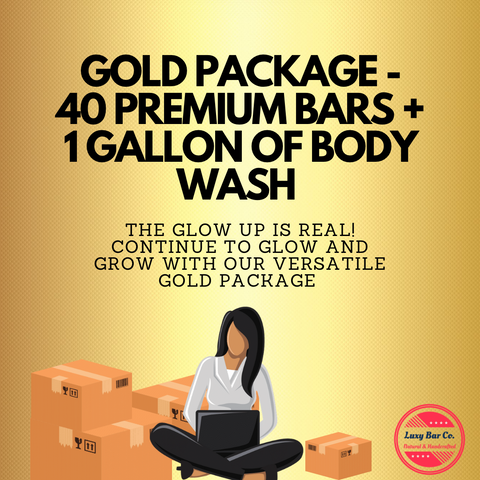 GOLD PACKAGE 40 BARS + 1 GALLON OF BODY WASH)