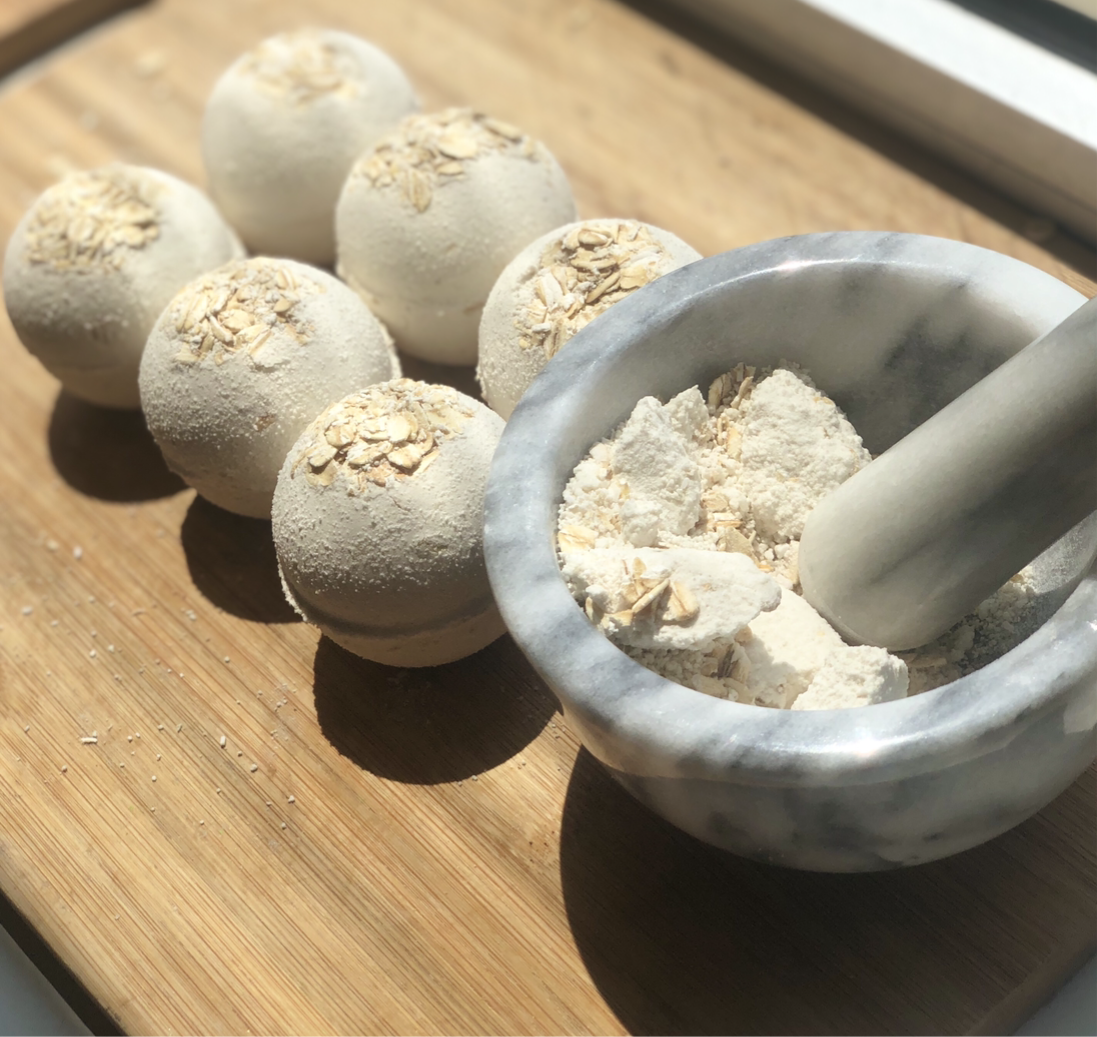 Oatmeal, Milk, & Honey Bath Bombs (3 bombs)